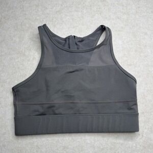 ZYIA Active Gray Medium Sports Bra‎ One More Rep Zip Front High Neck Workout M